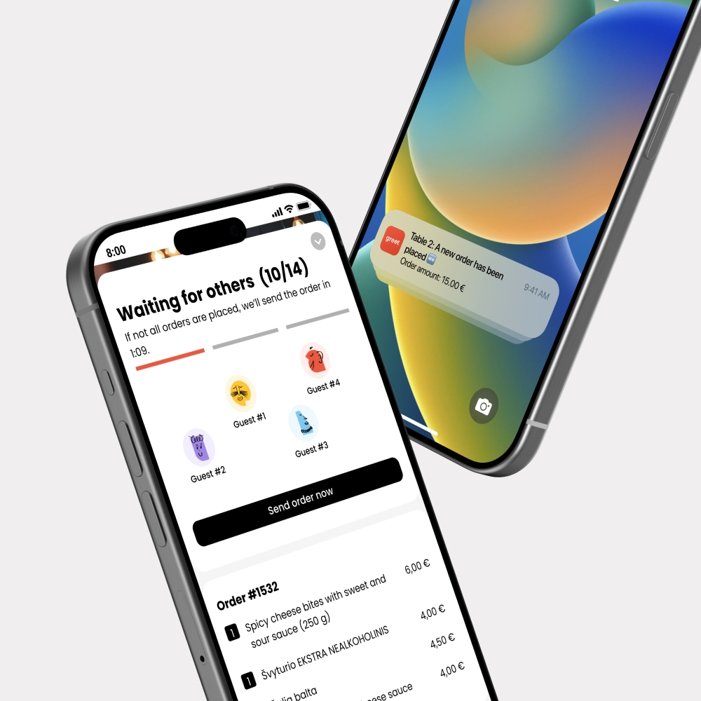 Greet app for ordering