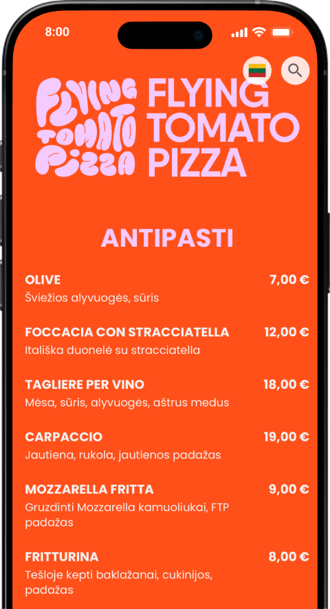 Custom menu design