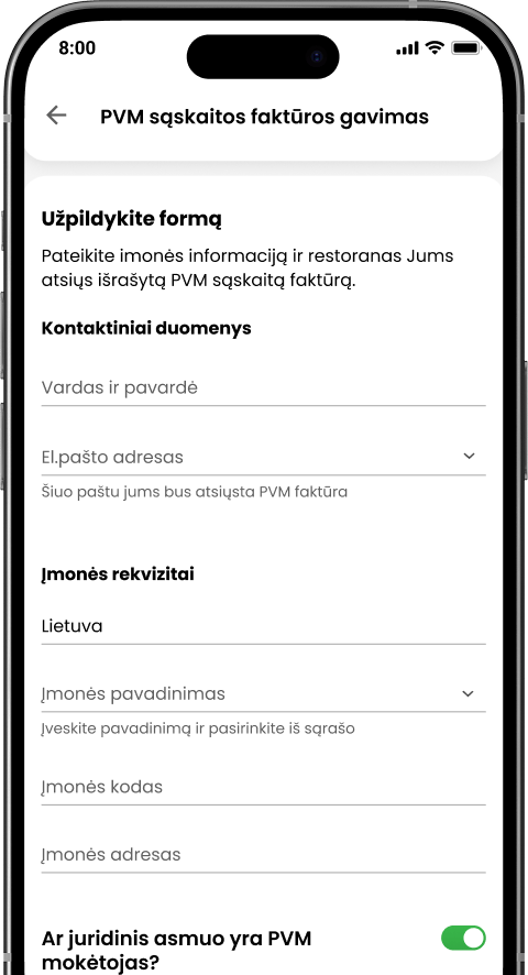 Sąskaitos faktūros generavimas