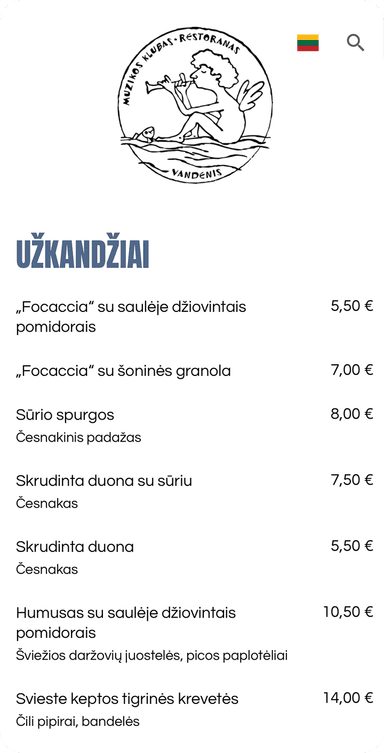 menu example