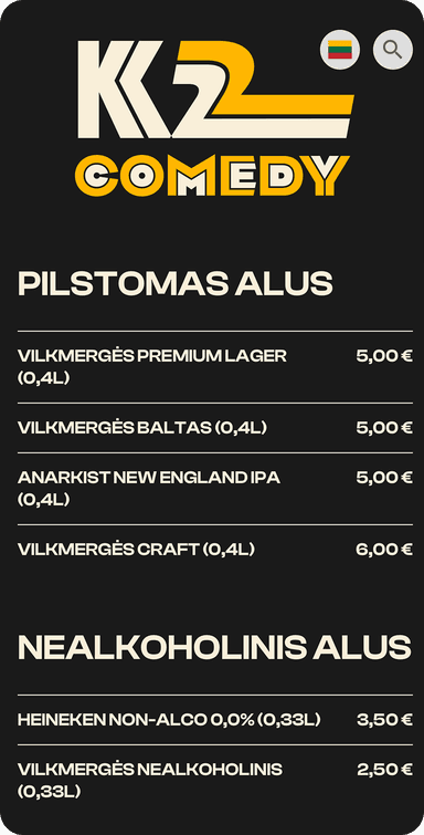 menu example