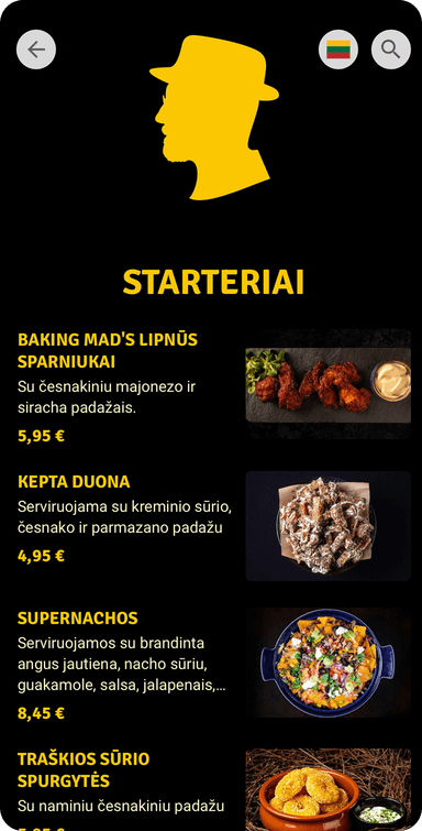 menu example