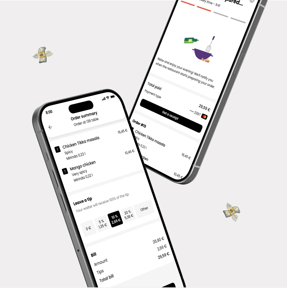 order payment and tipping